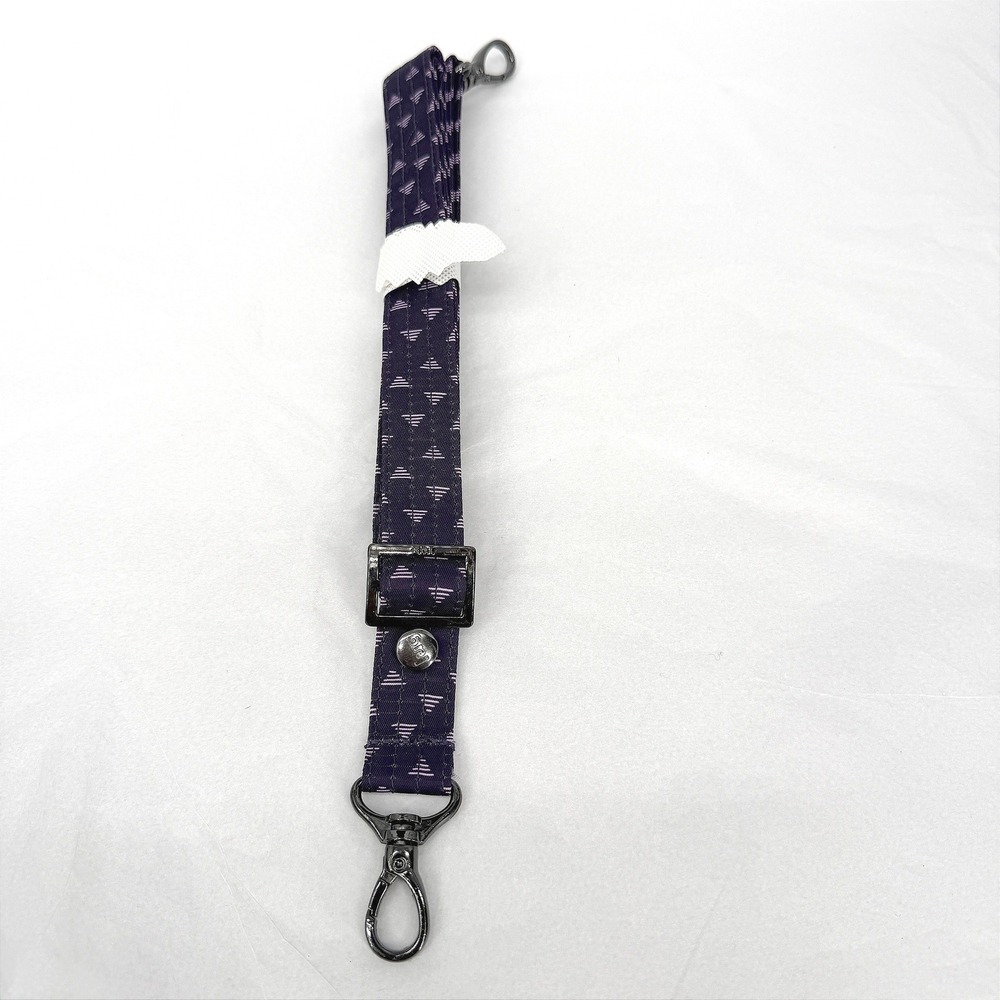 Lug Purse Strap Purple Triangle Pattern Adjustable Gunmetal Hardware Crossbody